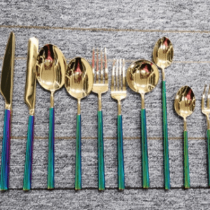 Barton Series Luxury Cutlery Price List ( Mirror-like iridescent gold)