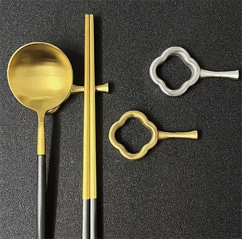 Plum Blossom Chopstick Rest Collection – 304 Stainless Steel – Stainless, Gold ,Rose Gold & Black