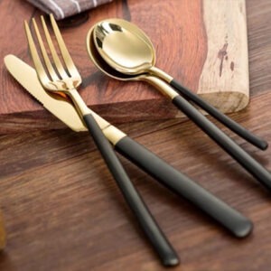 YinDiao-Y370 Mirror Black & Gold Stainless Steel