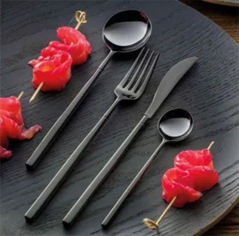 Adam Plated Black Stainless Steel Cutlery Collection
