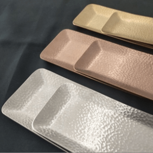Japanese Hammered Stainless Steel Towel Dish – 304 Matte Serving Plate